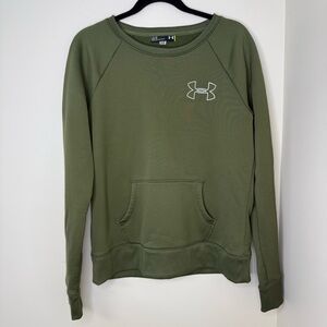 Under Armour Fleece Crewneck Sweatshirt | Army Green Large | UA Logo Pullover